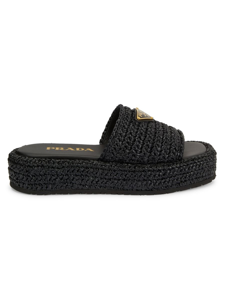 Raffia Flatform Sandals | Saks Fifth Avenue