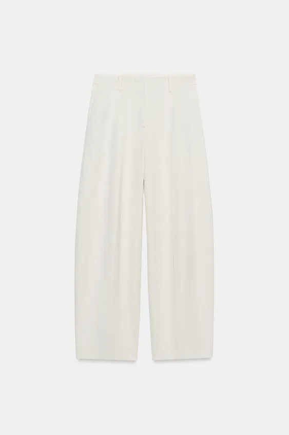 ZW COLLECTION BALLOON TROUSERS WITH LINEN BLEND | Zara UK