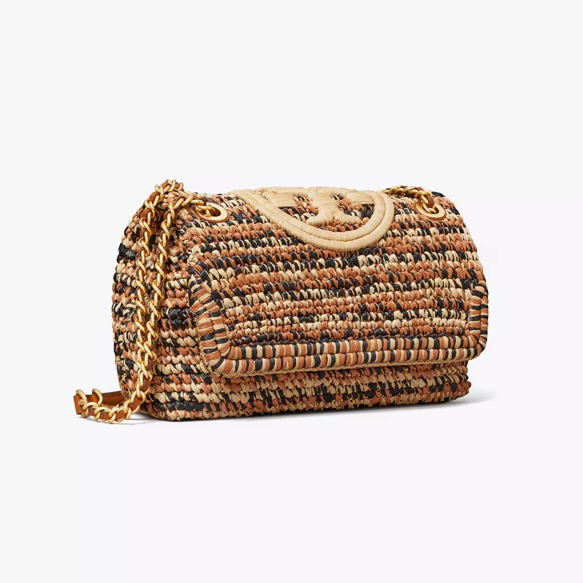 Tory Burch Fleming Soft Raffia Mini Bucket Bag