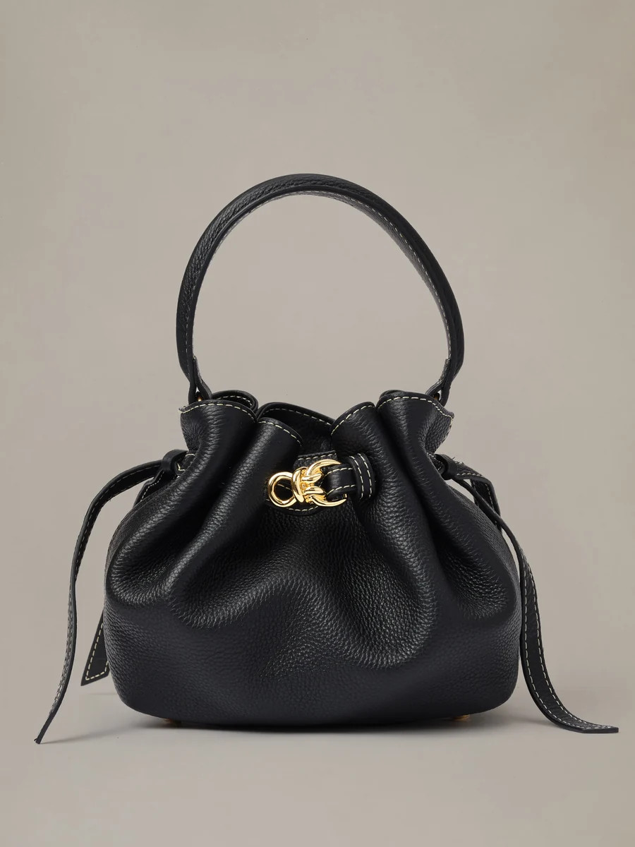 Black Solid Mini Lex Leather Handbag | Women's Handbags | J.McLaughlin | J.McLaughlin
