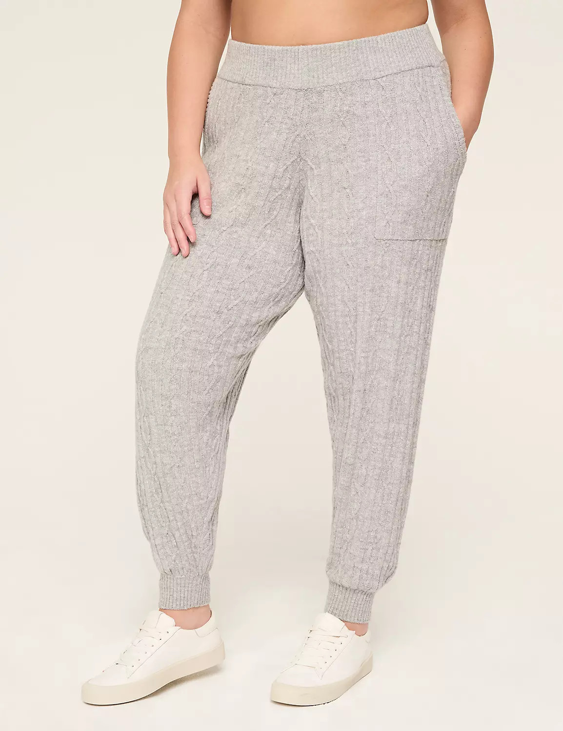 LIVI Sweater Cable Knit Jogger | Lane Bryant (US)