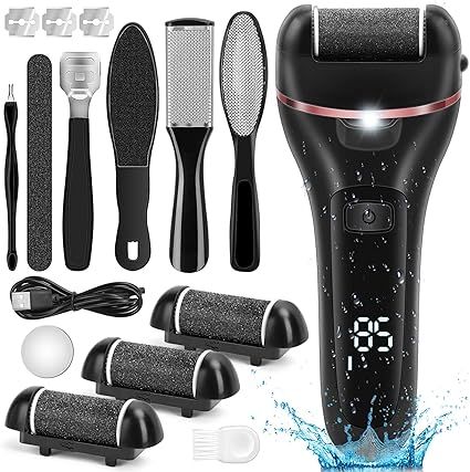 Electric Callus Remover for Feet, 2 Speed Electric Foot File, Rechargeable Foot Scrubber Pedicure... | Amazon (US)