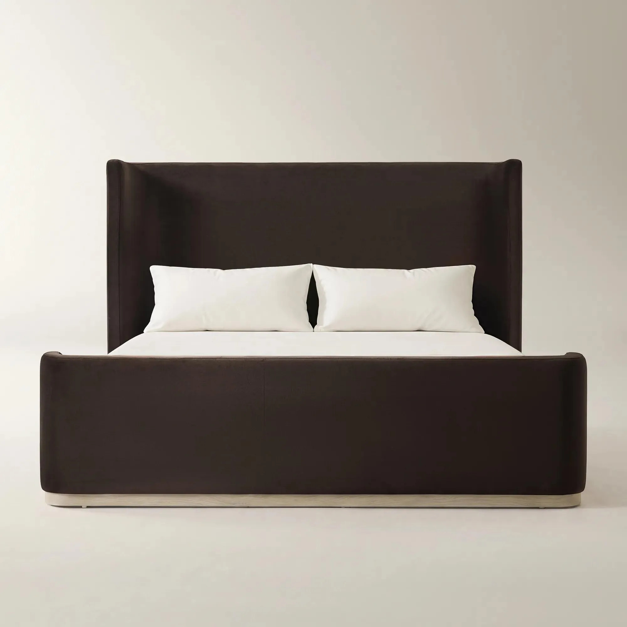 Stria Dark Chocolate Velvet Upholstered King Platform Bed | Z Gallerie