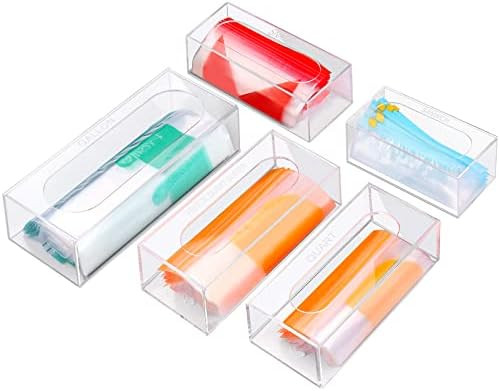 Ziplock Food Bag Storage Organizer, Acrylic Drawer Baggie Organizer Plastic Bag Dispenser Holder ... | Amazon (US)
