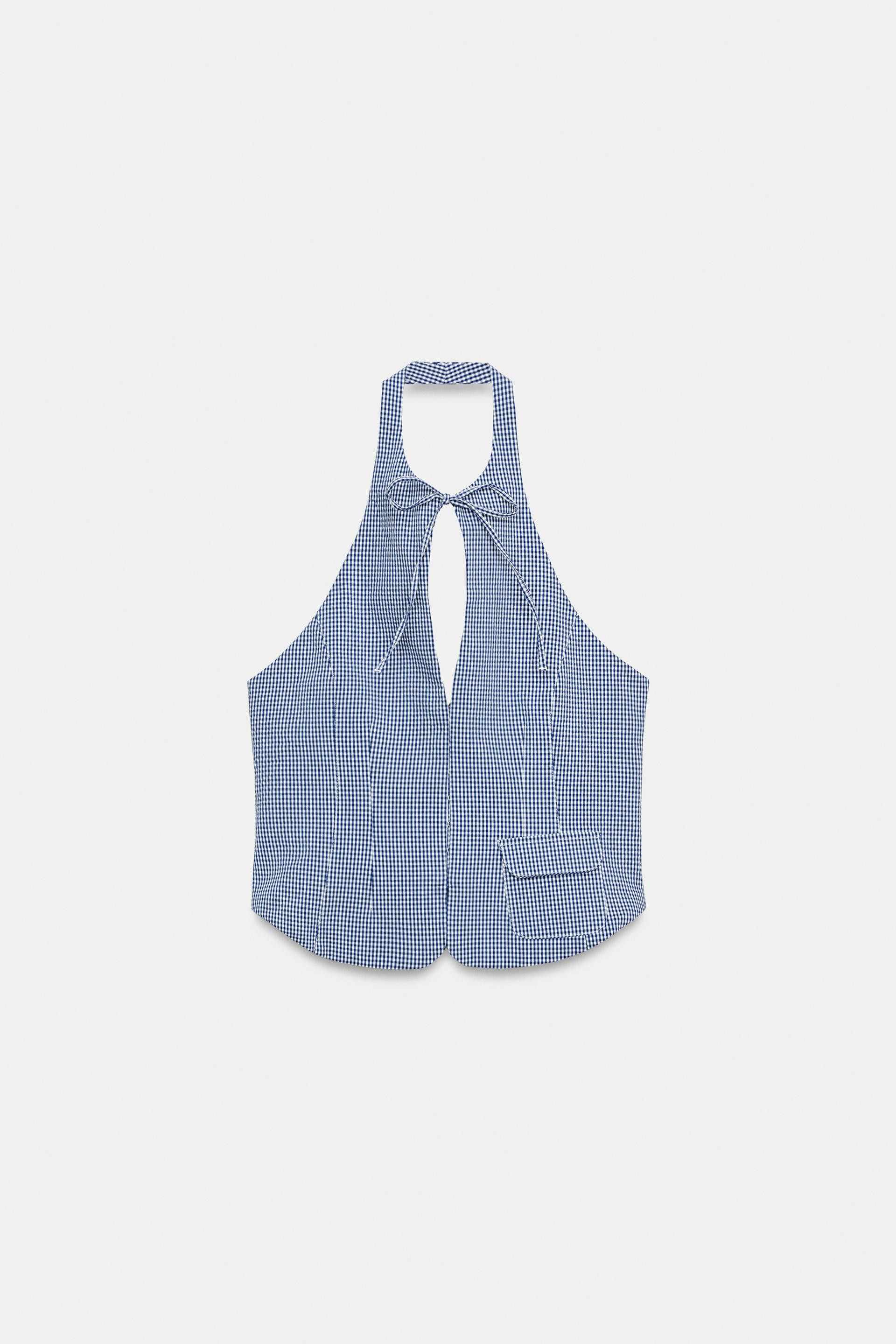 NECKHOLDER-OBERTEIL MIT VICHYKAROS | Zara US
