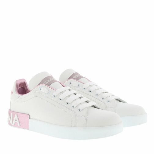 Dolce&Gabbana Portofino Sneakers Nappa White/Rose | Low-Top Sneaker | fashionette | Fashionette (DE)