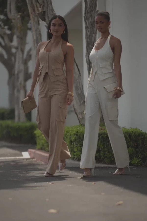 Cream Aeris Pant Set | JLUXLABEL