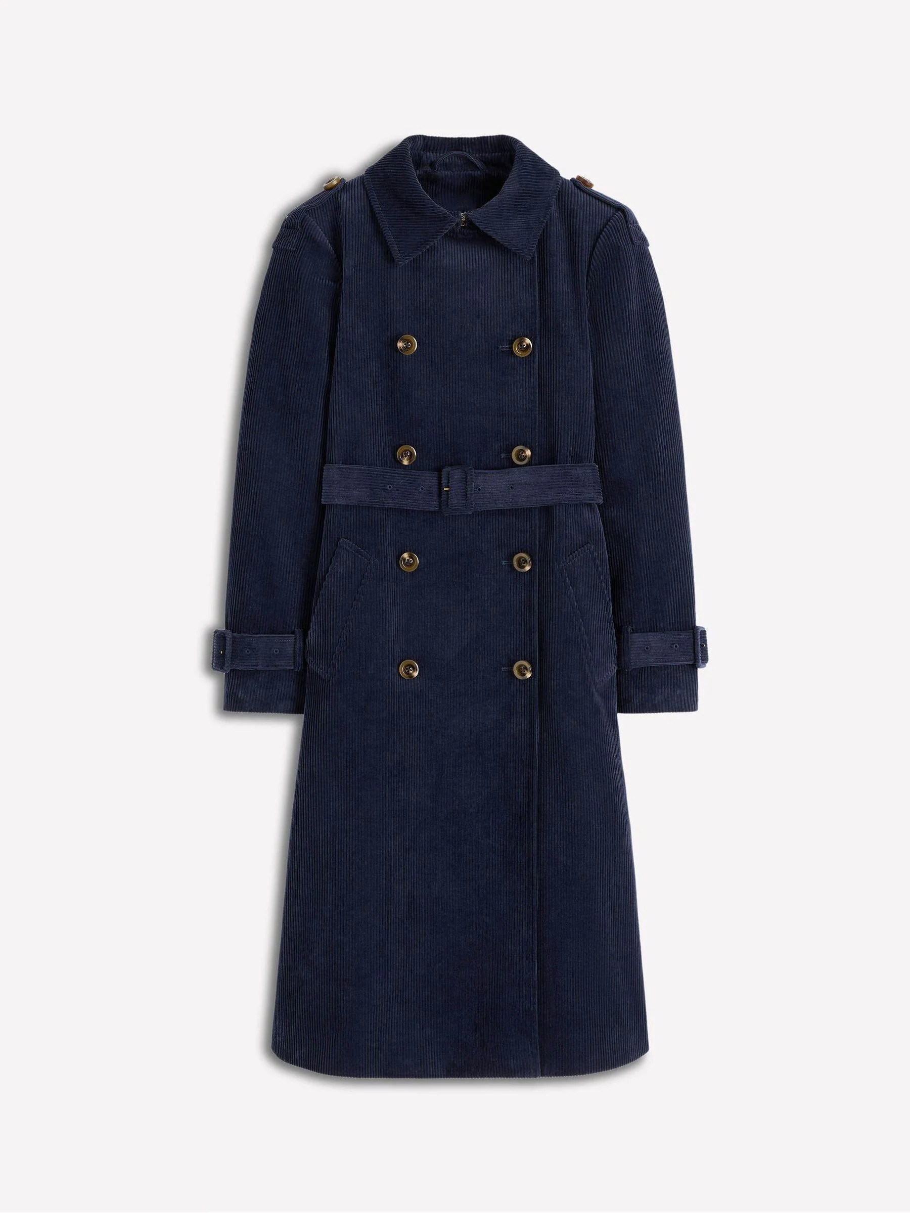 Boden Boden Blue Cheltenham Cord Trench Coat | Next US