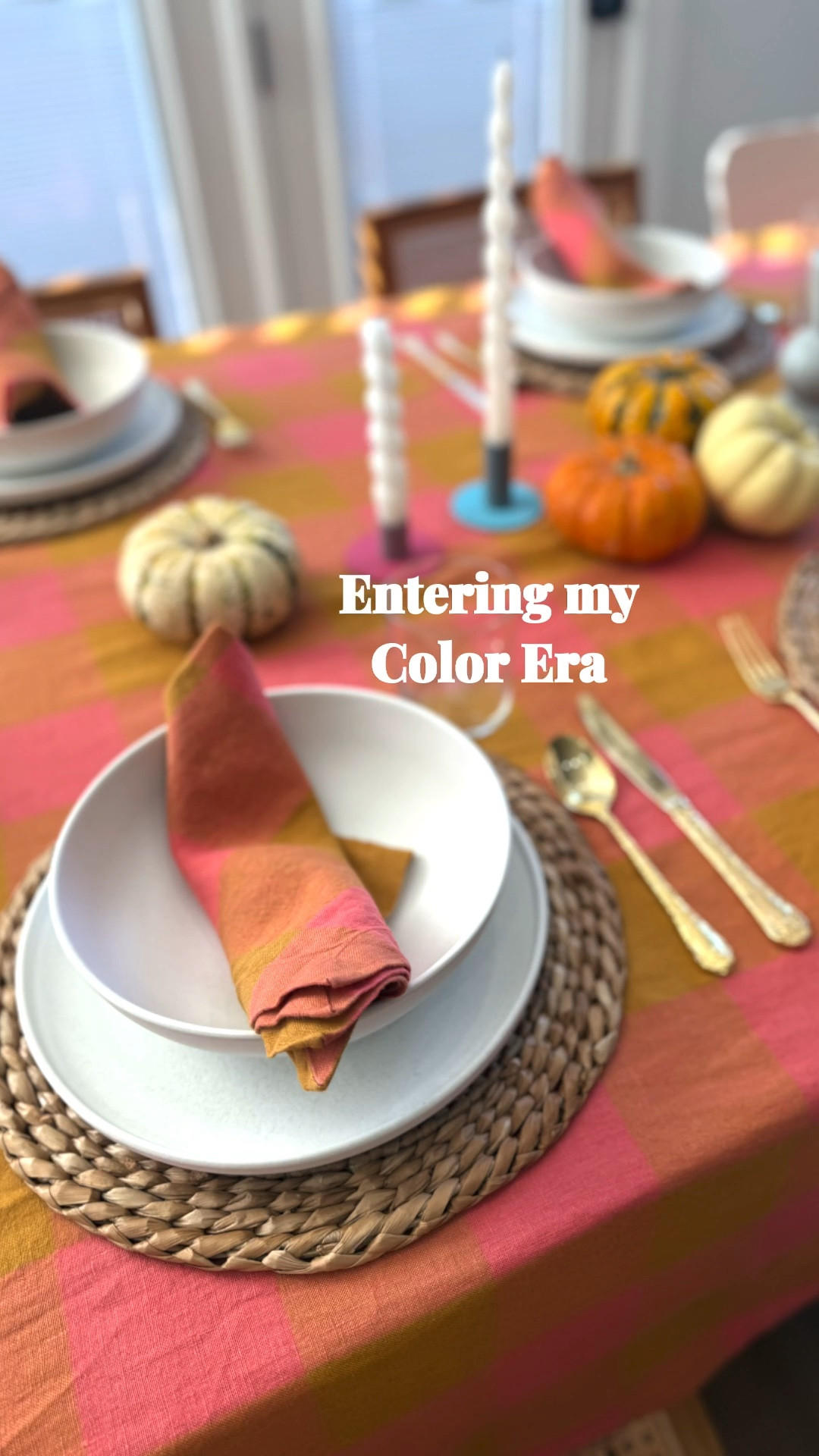 Hosted Thanksgiving this year and went all in on COLOR.
Bright linens, cozy layers, and the happiest table I’ve ever set.

Entering my color era and not stopping anytime soon. 😂✨

#LTKHoliday #LTKSeasonal #LTKHome