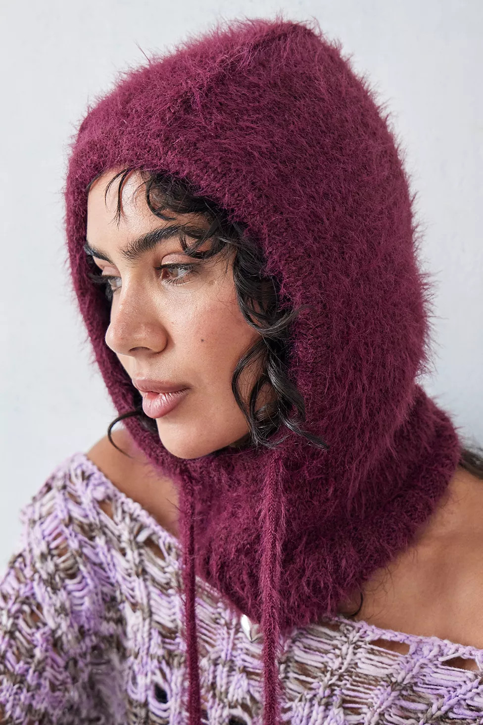 UO Kody Fluffy Knit Knit Hood | Urban Outfitters (EU)