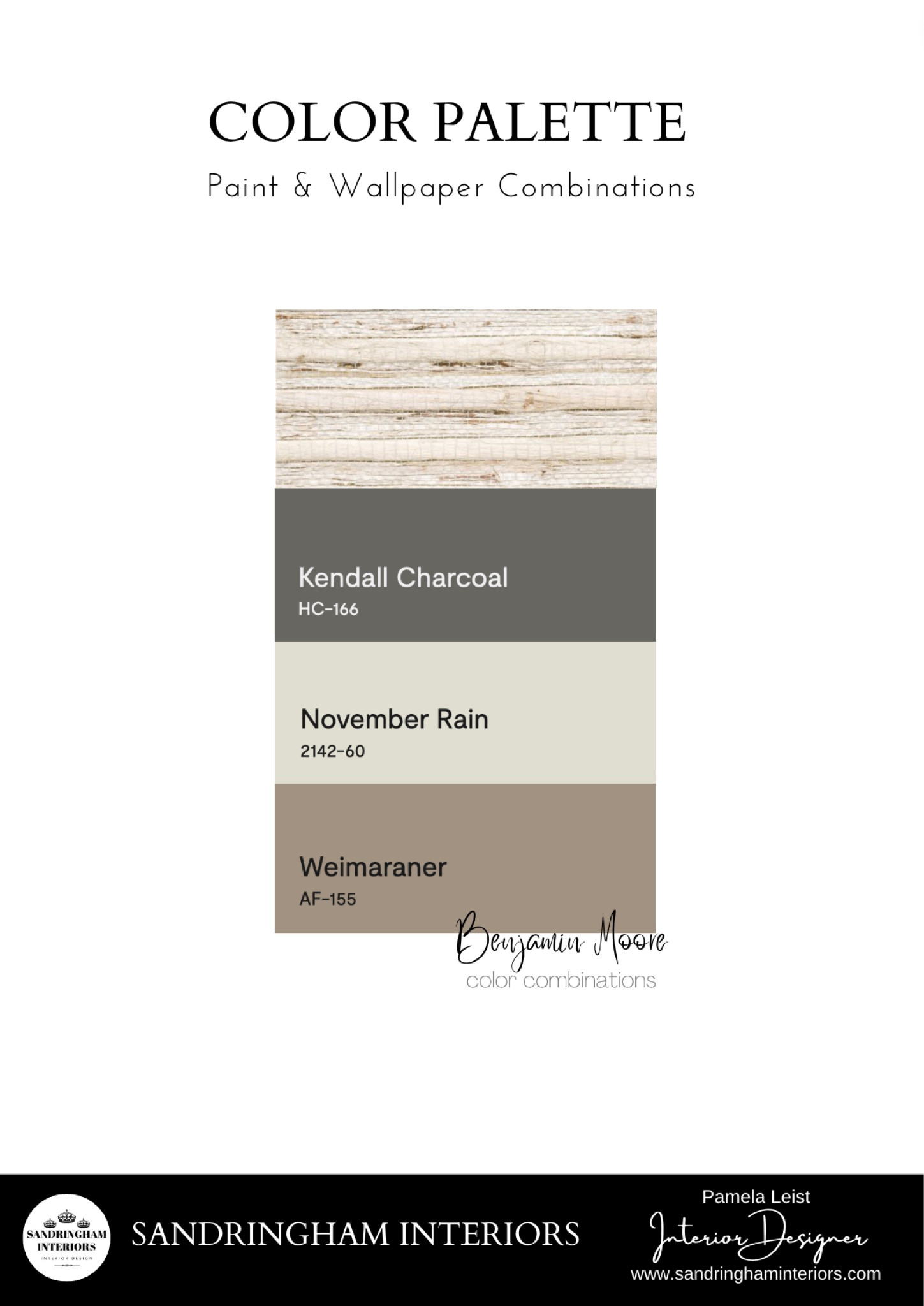Wall paper & Paint Color Palette Combinations

Wall paper
Paint color
Benjamin Moore
Grass cloth wall paper
Home Decor

#LTKhome #LTKFind