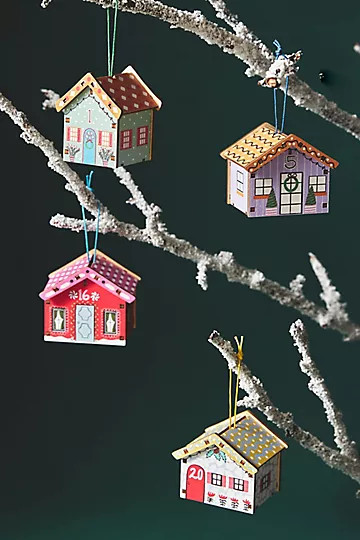 Village Advent Calendar Ornaments, Set of 24 | Anthropologie (US)