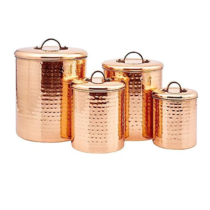 Old Dutch Hammered Copper Canister Set, Set of 4 | Amazon (US)