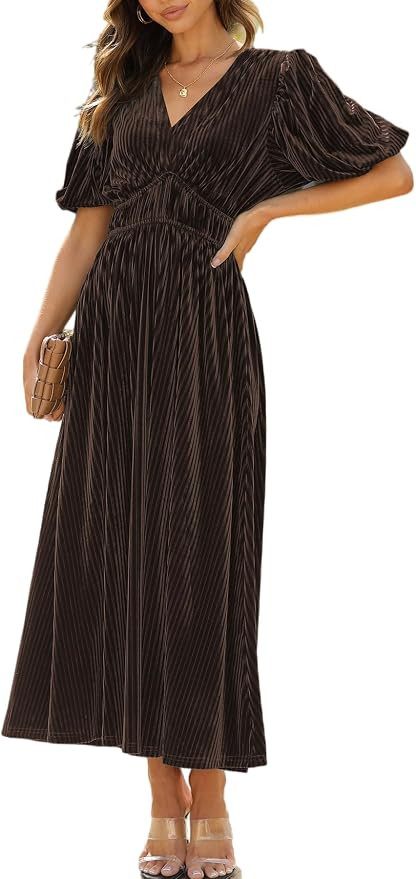Velvet Maxi Dress Fall Wedding Guest Dress Cocktail Dress 2026 | Amazon (US)