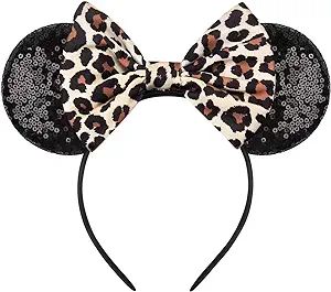 RAZKO Minnie Ears Headband, Sequin Mickey Ears Headband Mouse ears Headband for Women Girls Hair ... | Amazon (US)