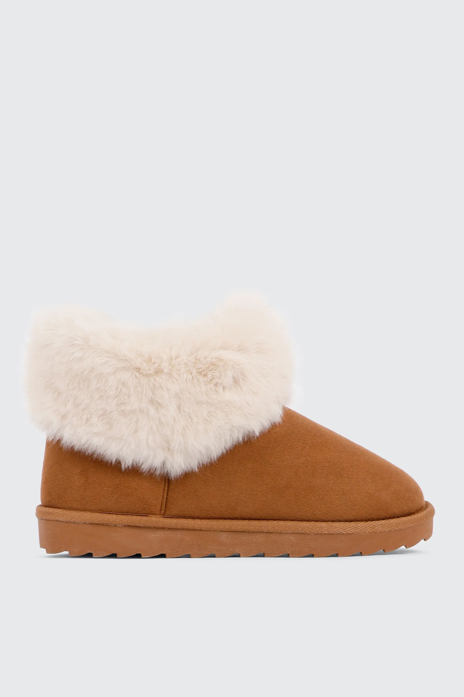 Faux Sheepskin Ankle Boots with Fur Trim | Ardene