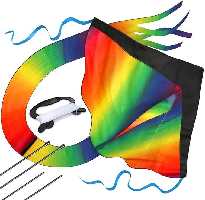 Huge Rainbow Kite for Kids Easy to Fly with Kites Safety Certificate for Outdoor Games and Activi... | Amazon (US)