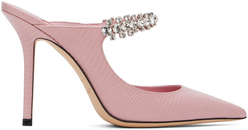 Jimmy Choo Pink Bing 100 Mules | SSENSE