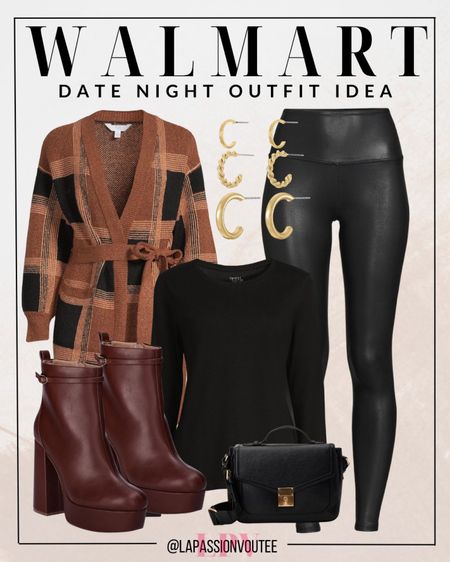 Cozy chic meets trendsetting vibes at Walmart! Embrace warmth in a stylish knit cardigan paired with a long-sleeve sweater. Amp up the edge with faux leather leggings and strut with confidence in heeled boots. Finish the look with dazzling earrings—effortless elegance that won't break the bank. M

#LTKHoliday #LTKSeasonal #LTKstyletip