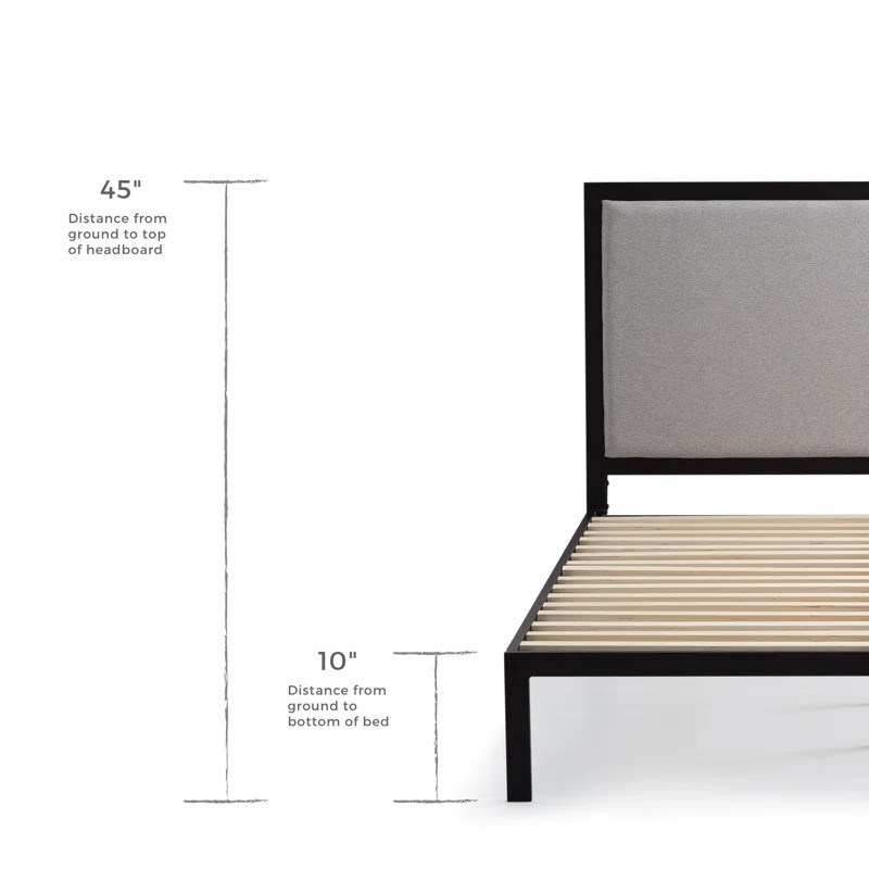 Zipcode Design™ Aquavia Metal Platform Bed Frame with Upholstered Headboard & Reviews | Wayfair | Wayfair North America