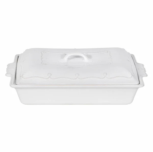 Juliska Berry & Thread 13" Lidded Rectangular Baker, Whitewash | Waiting On Martha