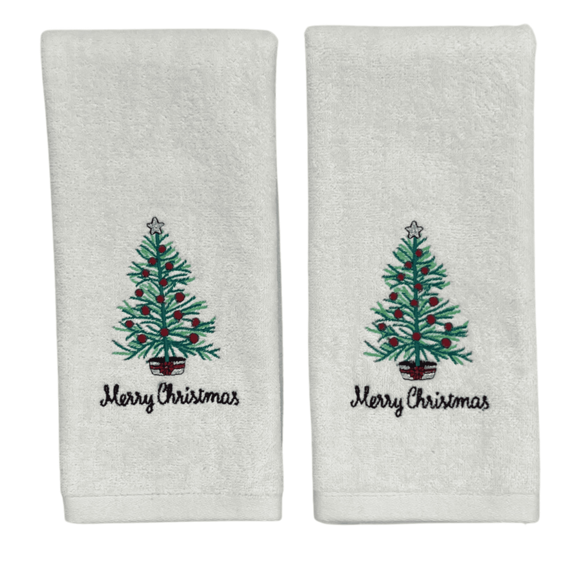 Serafina Home Luxury Holiday Christmas Hand Towels, Country Tree, 2 Count | Walmart (US)