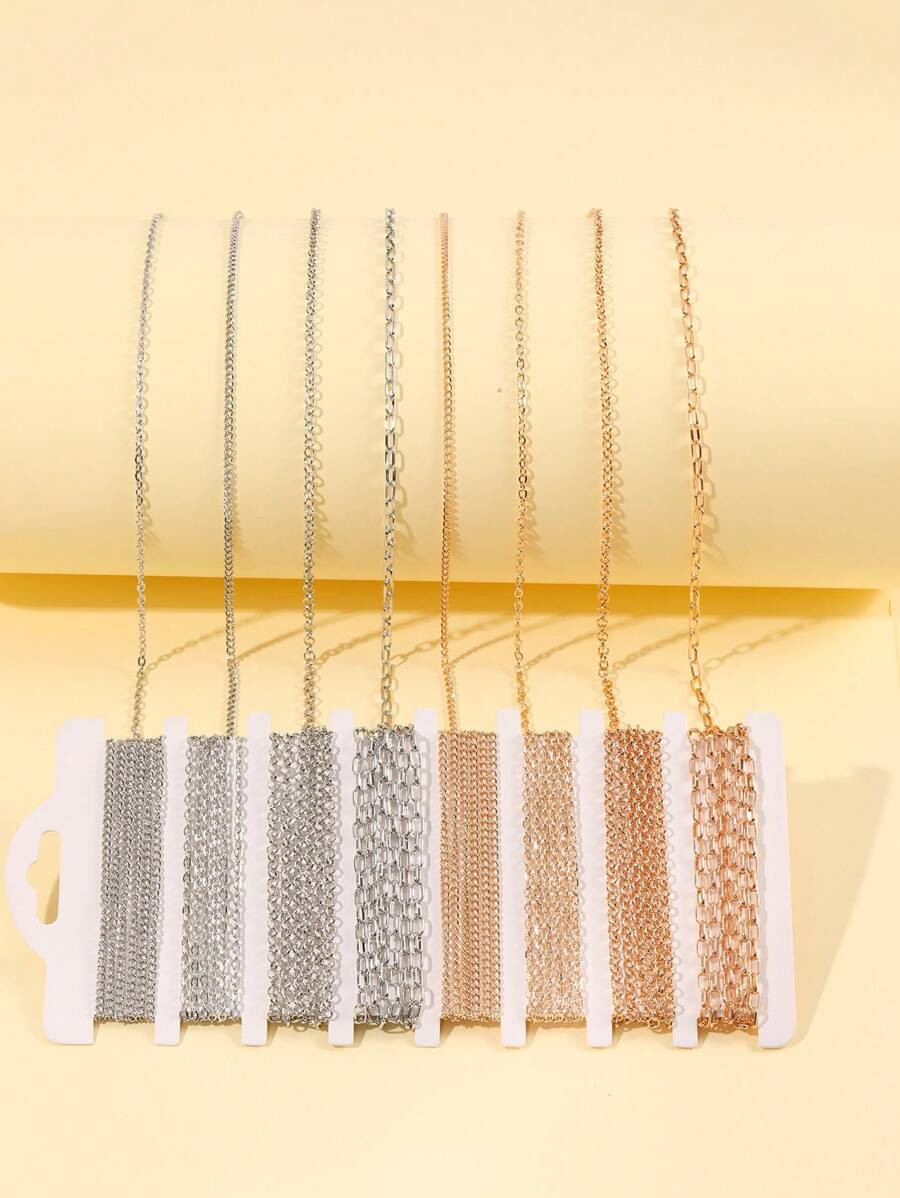 Home/Jewelry & Watches/Jewelry Making/Jewelry Findings & Components/Jewelry Making Chains/8pcs/se... | SHEIN