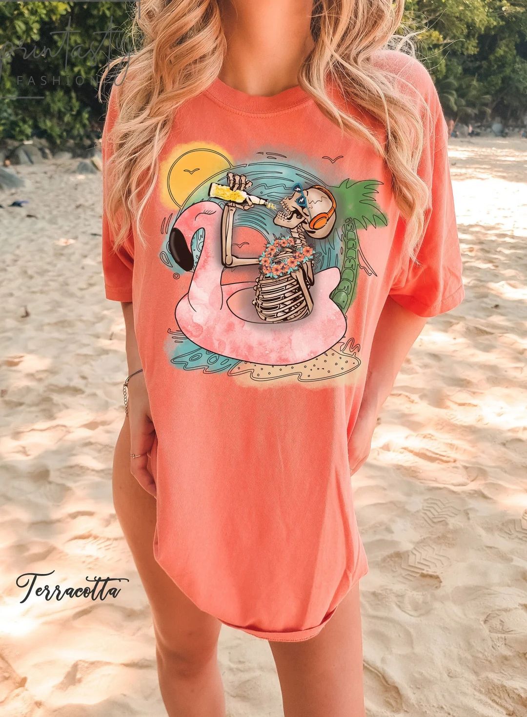 Comfort Colors® Summer Skeleton Shirt, Beach Tee, Stay Salty, Summer shirt, Vacation Beach Shirt... | Etsy (US)