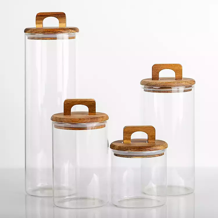 New! Glass Canisters with Curved Lids, Set of 4 | Kirkland's Home