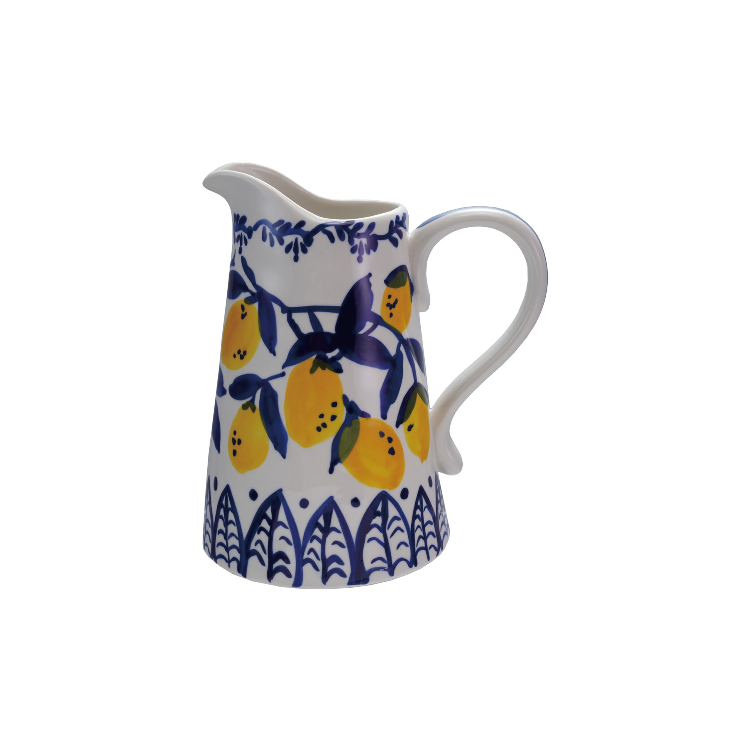 Creative Co-Op 1.5-Quart Stoneware Pitcher with Lemons, White | Amazon (US)