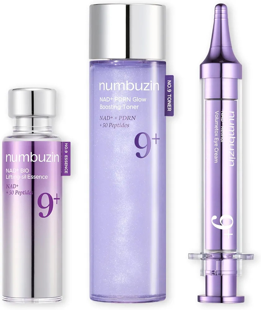 numbuzin No.9 NAD+ Bio-Lifting Trio | Complete Firming & Wrinkle Care Set with Toner, Essence & E... | Amazon (US)