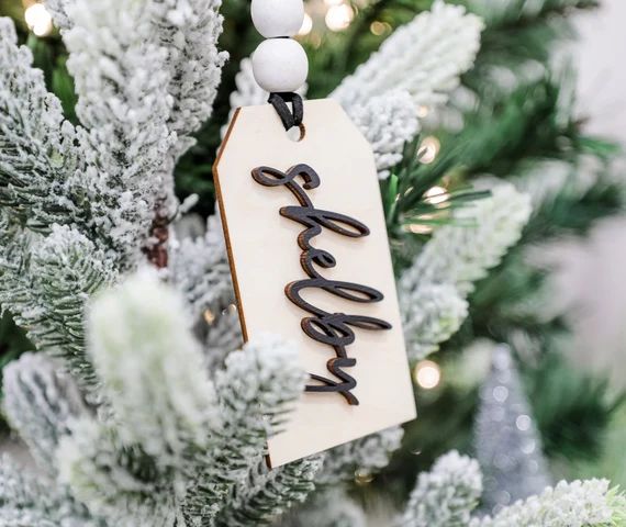 Personalized Wooden Stocking Tag, Stocking Name Tags, Farmhouse Name Tags For Christmas Stocking,... | Etsy (US)