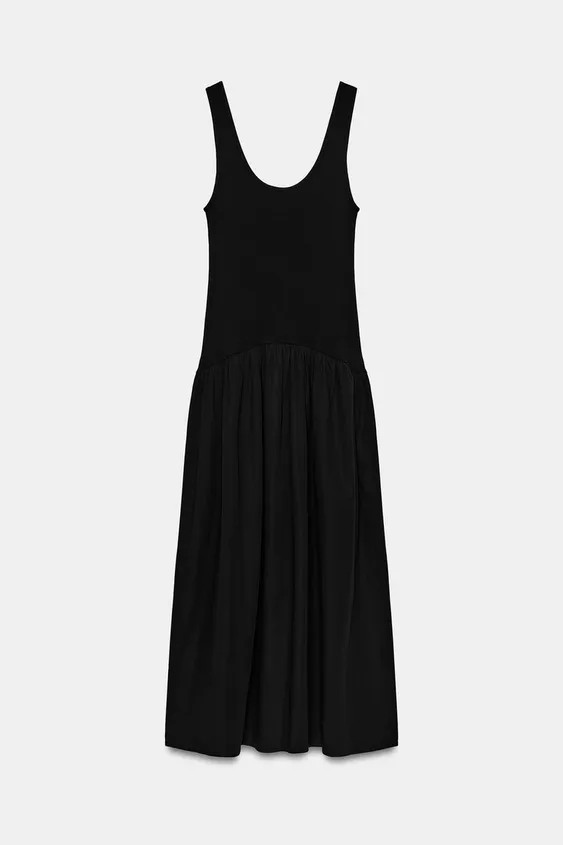 Dress made primarily of cotton fabric. Featuring a round neckline, wide straps and matching fabri... | Zara UK