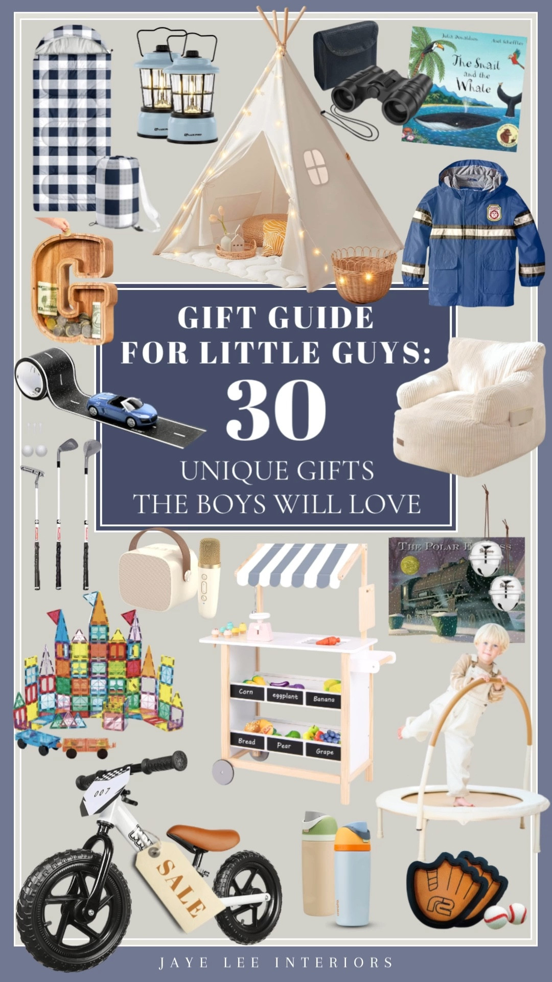 Gift guide for the little boys…
Toddler gift guide, aesthetic toys, #ToddlerToys #LittleBoyGiftGuide #GiftsForKids #CampingGifts #FirefighterRaincoat #PlayStorefront #MagnetTiles #KidsTrampoline #TP #BalanceBike #GiftsForBoys #AmazonToddlerGifts #PolarExpress #jleeinteriors

#LTKGiftGuide #LTKKids #LTKFindsUnder50