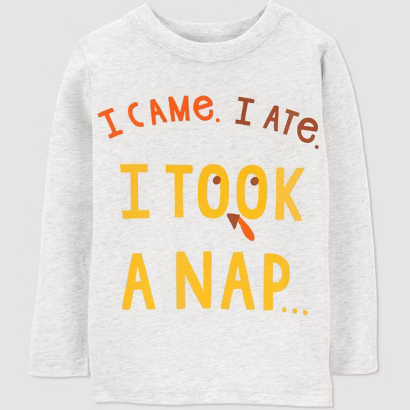 Toddler Boys' 'I Came I Ate' Thanksgiving T-Shirt - Just One You® made by carter's Orange/Gray | Target