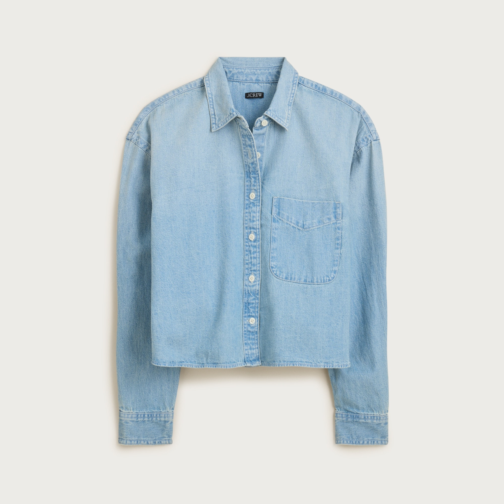 &Eacute;tienne cropped button-up shirt in chambray | J. Crew US