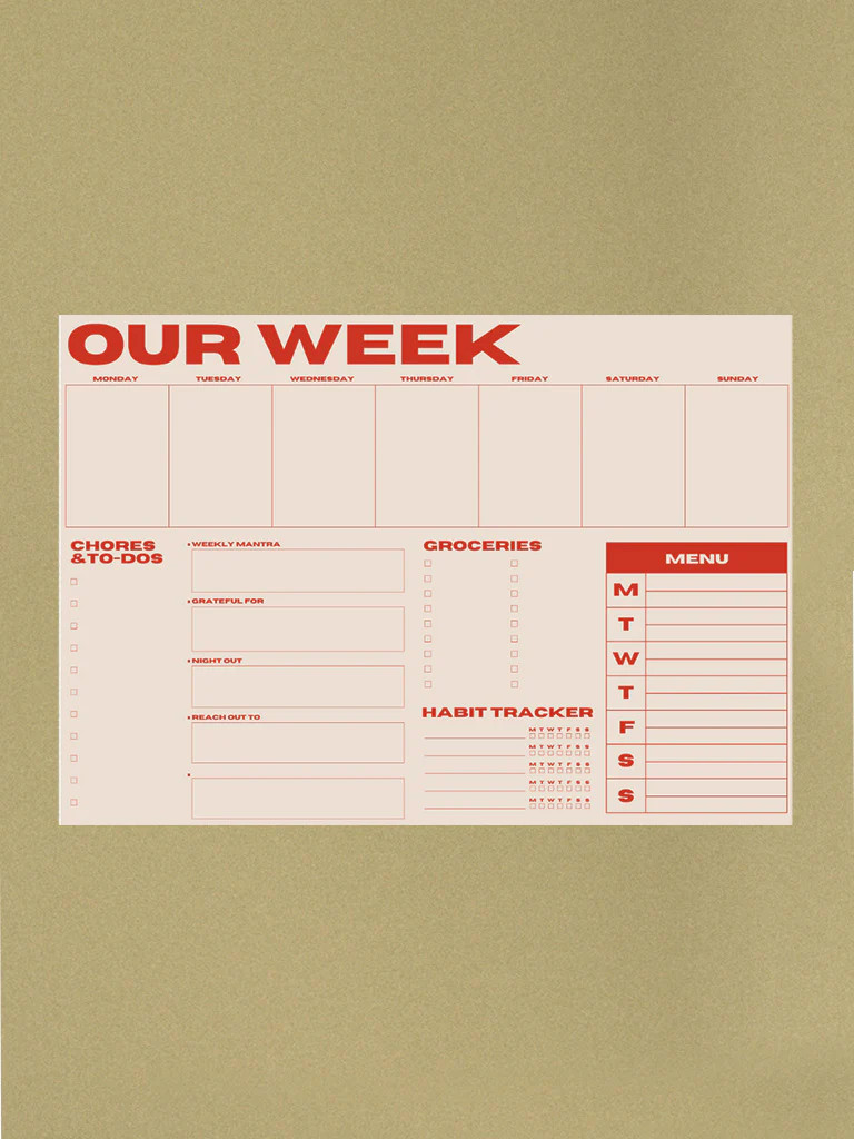 Our Week Planner Pad | Sonderhuas