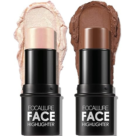 Focallure 2 Pcs Contour Foundation Stick, Highlighter & Bronzer Pen, Face Brightens & Shades Penc... | Amazon (US)