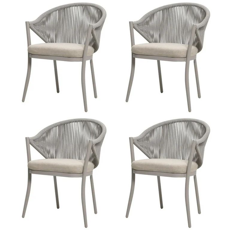 Nuu Garden Patio Conversation Chairs Set of 4,Woven Rope Outdoor Patio Chair with Seat Cushions, ... | Walmart (US)