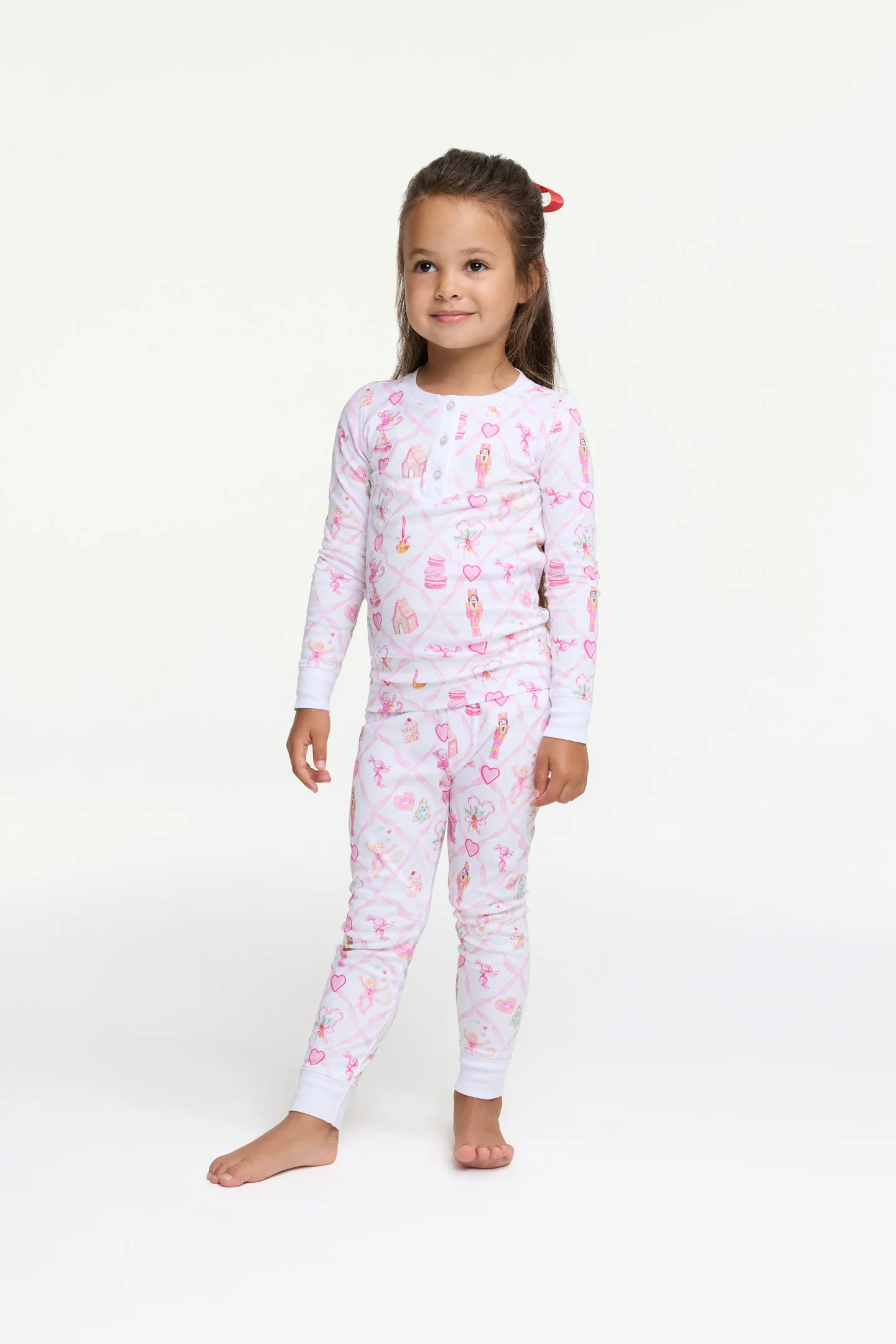 LoveShackFancy x Roller Rabbit Kids Sugarplum Lattice Pajamas - PINK / 2 | LoveShackFancy