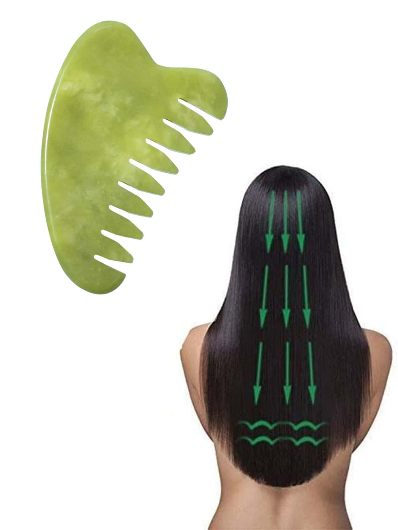 1 Pc Jade Heart GuaSha Board Comb Natural Jade Face Body Care Scraping SPA Massage Stone Relaxati... | SHEIN