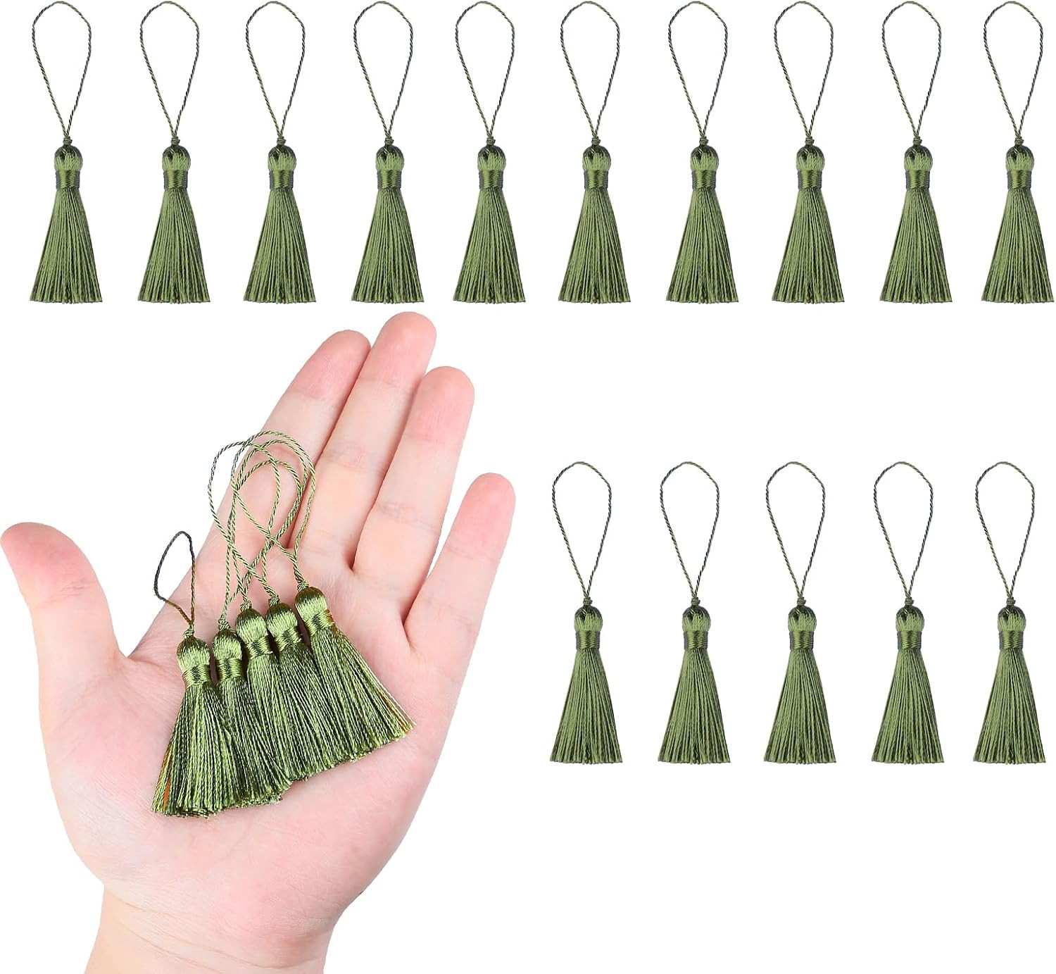 45 Pcs 4 Inch Mini Bookmark Tassels with Loops, Green | Amazon (US)
