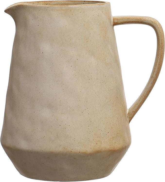 Creative Co-Op 8.5 Inches 2.5-Quart Stoneware Reactive Glaze, Cream Pitcher | Amazon (US)