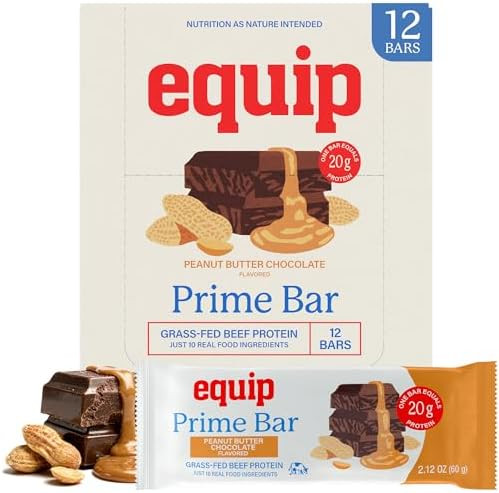 Equip Foods High Protein Prime Bars – Grass Fed Beef Protein, Collagen & Tallow – Gut Friendl... | Amazon (US)