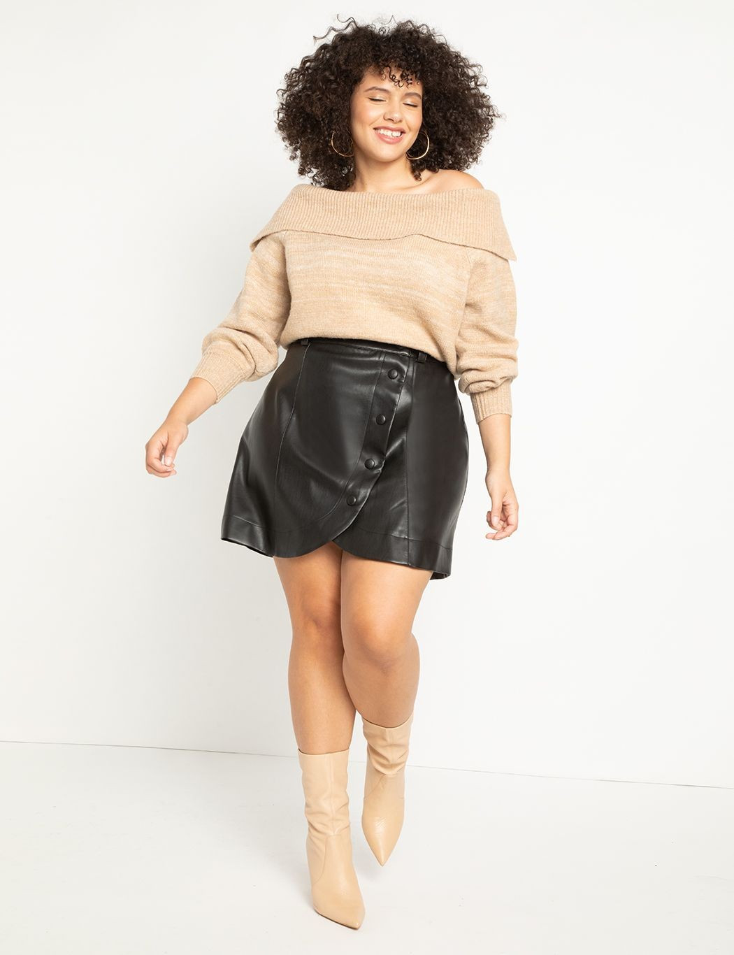 Faux Leather Mini Skirt | Women's Plus Size Skirts | ELOQUII | Eloquii