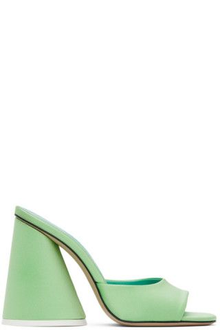 The Attico - Green Luz Heeled Sandals | SSENSE