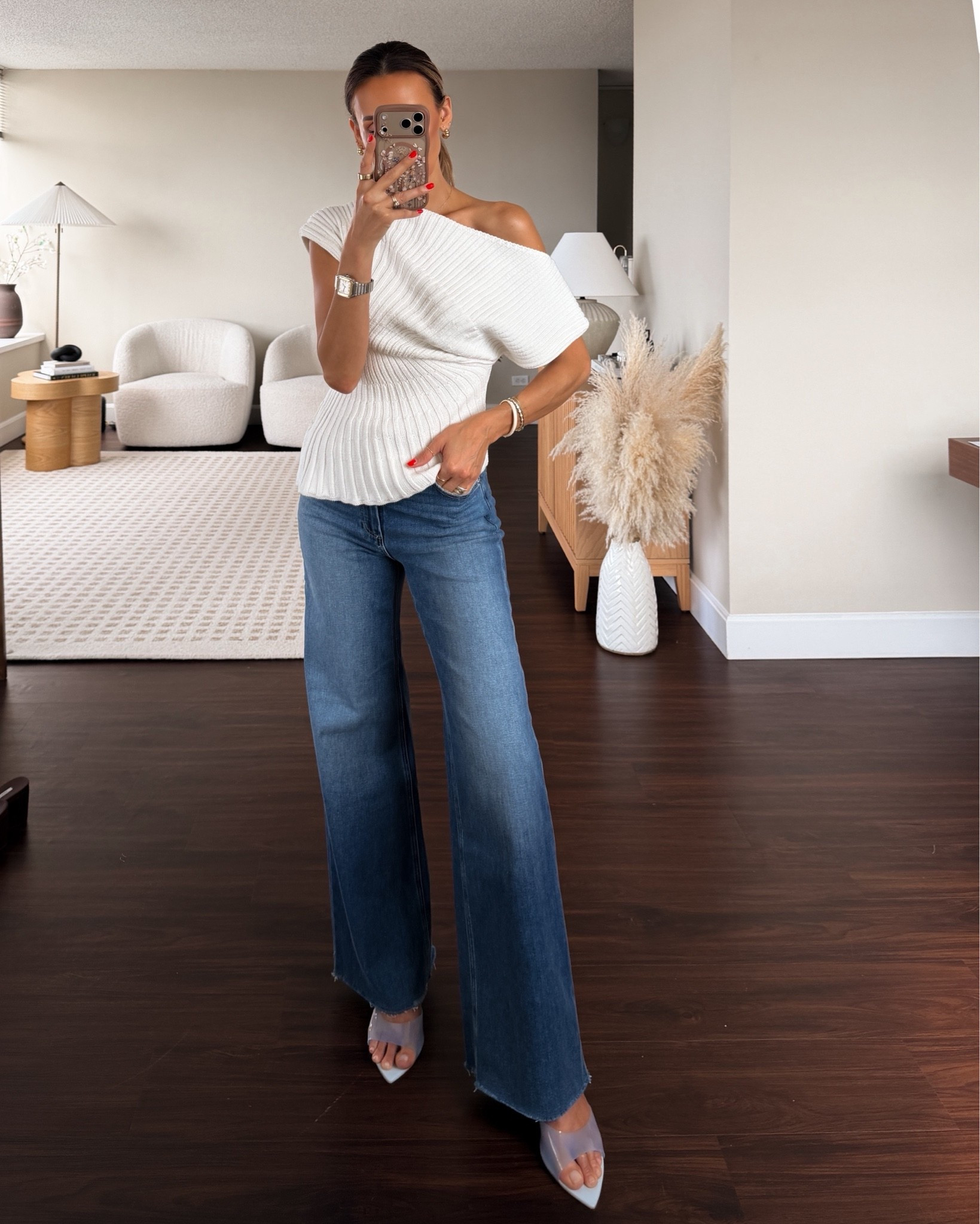 To wear now and later! This off the shoulder knit looks like an art piece, I’m
In love! Size xs on top and 25 on the jeans that is so flattering everyone loves!

#LTKootd #LTKSeasonal #LTKOver40
