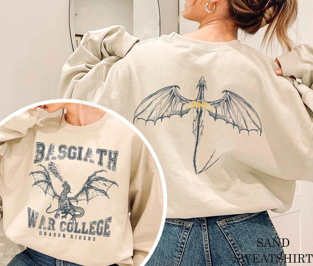 Fourth Wing Double-sided Sweater, Basgiath War College Sweatshirt, Fourth Wing Shirt, Dragon Ride... | Etsy (US)