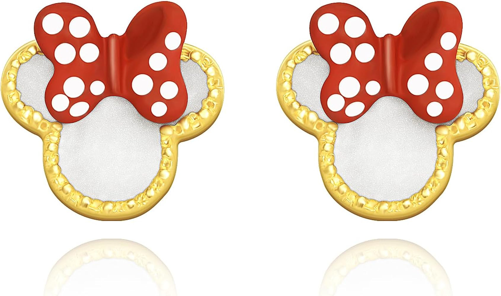 Mouse Earrings, Silver Stud Earrings with Cubic Zirconia Mouse Shape Rose Gold Earring Bow Cartil... | Amazon (US)