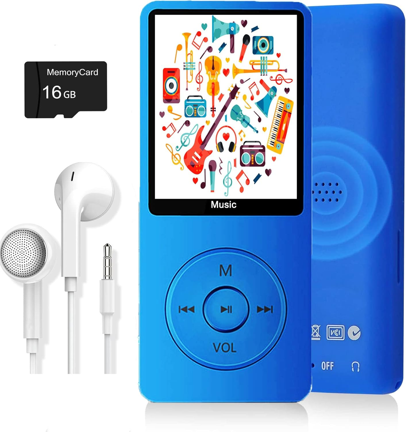 MP3 Player, Music Player with 16GB Micro SD Card, Build-in Speaker/Photo/Video Play/FM Radio/Voic... | Amazon (US)